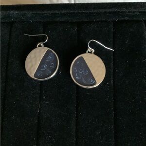 Disc Dangle Silver Tone Earrings 80’s Southwestern Style